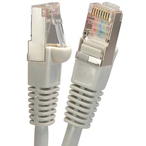 8Ft Cat6 Shielded STP Ethernet Cable 550Mhz Snagless Gray