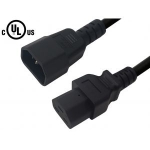 C14 Plug Male to C21 Connector Female 15 Feet 15 Amp 14/3 SJT 250v Power Cord- Black