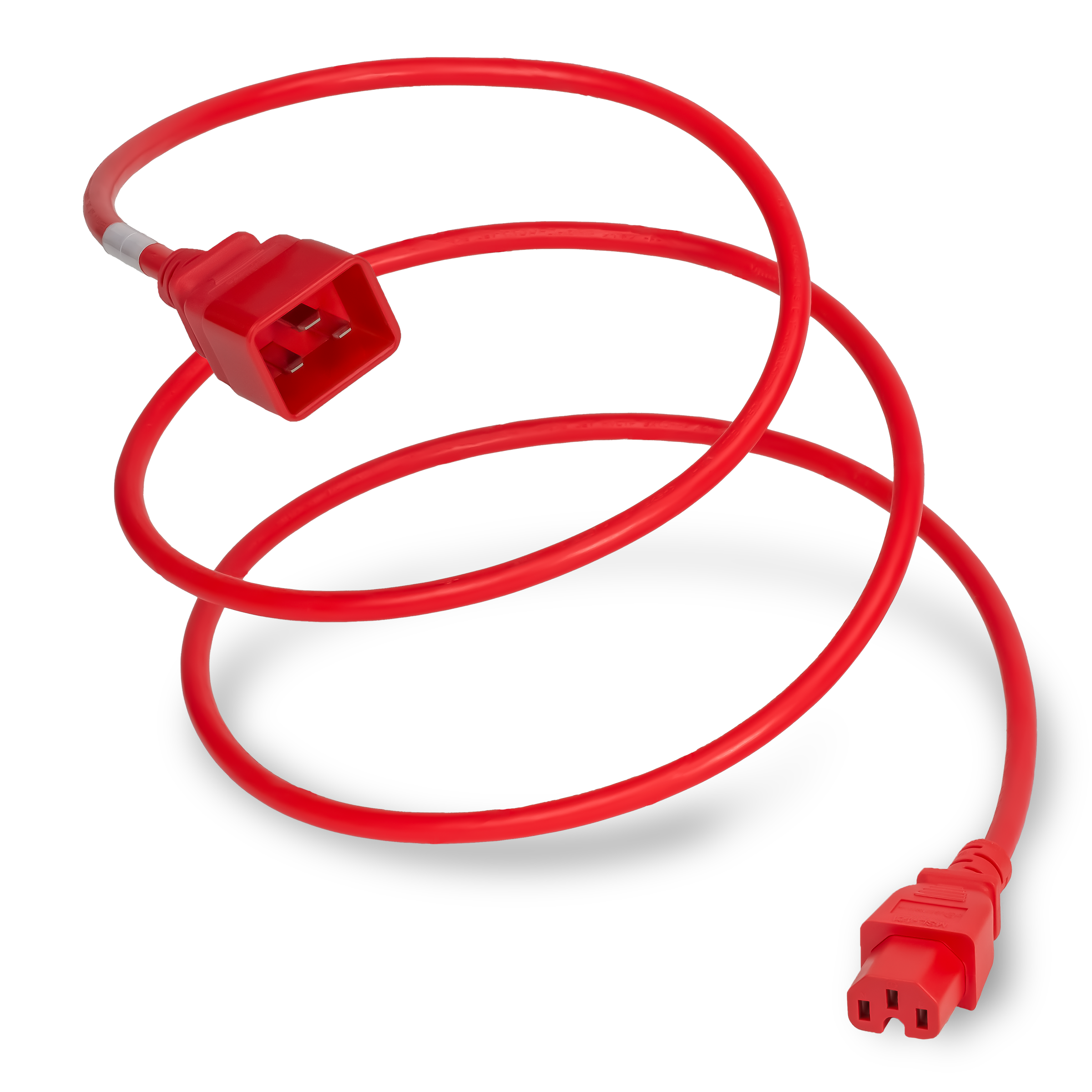 3ft - Power Cord C20 Plug to C15 Connector 15a - Red Jacket