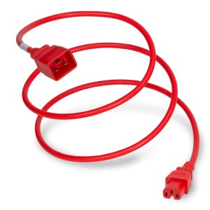 6ft - Power Cord C20 Plug to C15 Connector 15a - Red Jacket