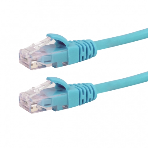 Aqua Cat6A Ethernet Cable with Snagless Boot - Shop Cables.com.