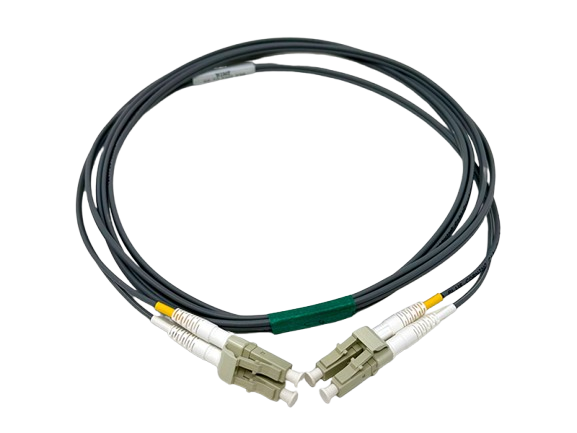 1 Meter - LC TO LC 50/125 OM4 Duplex Multimode Fiber Optic Cable - Gray Jacket