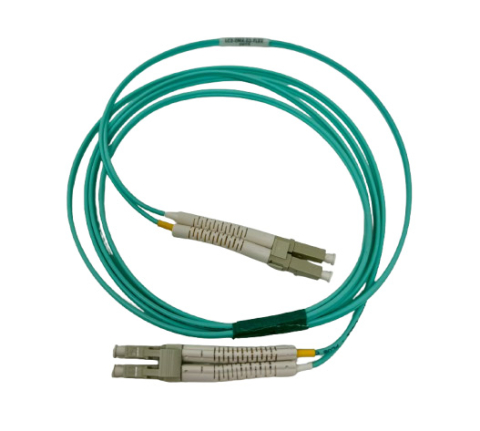 Aqua blue LC to LC OM3 Duplex Multimode Fiber Cable with Flexible Boots - Shop Cables.com.