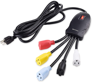 5 Outlet Power Cord Splitter with 10 feet cord