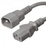 C13 to C14 Power Cord 15amp Gray- 2 Feet