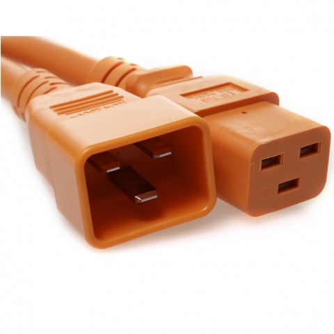 Orange C20 TO C19 PDU to Server 20 Amp Power Cord - Shop Cables.com.