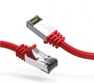 Cat8 Shielded 26AWG 40GB Ethernet Network Cable - 2 Feet - Red