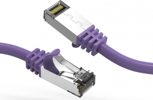 Cat8 Shielded 26AWG 40GB Ethernet Network Cable - 2 Feet - Purple