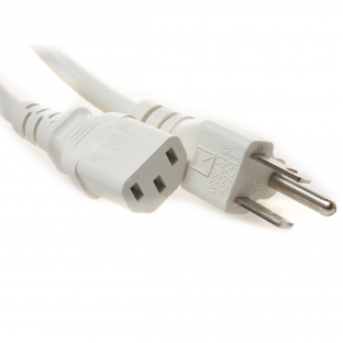 15 Ft 10 Amp 5 15p To C13 Power Cord White Cables Com