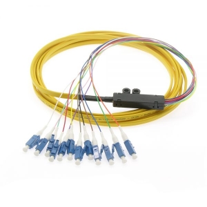 3m 12 Fuber LCU PC Singlemode Yellow Flat Ribbon Pigrail Cable