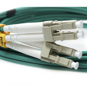 LC TO LC 10GB OM3 Duplex Multimode Fiber Optic Cable-2 Meter Green Jacket