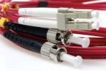 LC TO ST 62.5/125 Duplex Multimode Fiber Optic Cable-2 Meter Red Jacket