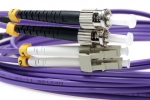 LC TO ST 62.5/125 Duplex Multimode Fiber Optic Cable-3 Meter Purple Jacket