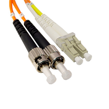 15 Meter LC/ST OM1 Duplex MultiMode 62.5/125 Fiber Optic Patch Cable