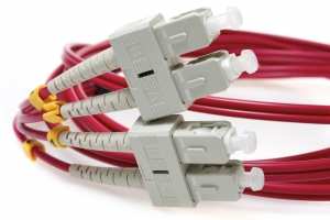 SC TO SC 50/125 Duplex Multimode Fiber Optic Cable-2 Meter Red Jacket