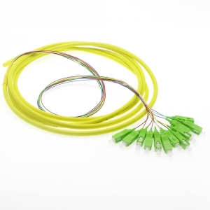 3m 12 Fiber SC APC Singlemode Yellow Pigtail Cable