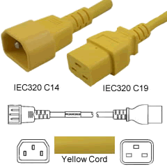 IEC C14 to C19 Power Cord-Choose Color and Length.