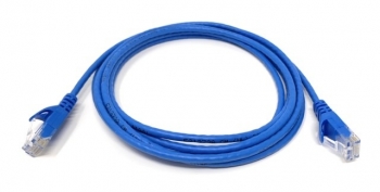 25Ft Blue Cat6 Slim Jacket 30awg Network Patch Cable 550MHz