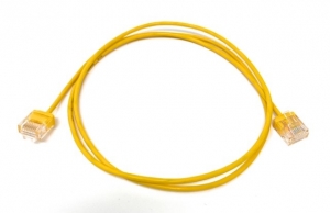 3Ft Yellow Cat6A Slim Jacket 32awg Network Patch Cable 600MHz