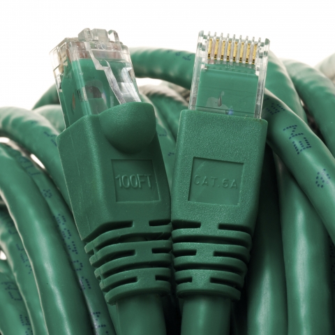 Cat6A Green Snagless Ethernet Network Patch Cable - Shop Cables.com.